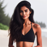 Create prinka choopra with a black bikini 