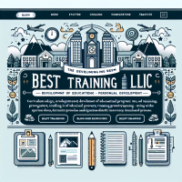 Vamos a crear un site para Best Training LLC, empresa dedicada al diseño curricular, desarrollo de programas educativos, capacitación , formación y adiestramiento de personal. Será un sitio web tipo blog. Objetivo: generar una imagen para la pagina de presentacion (home page). Todo el diseño debe ser en idioma ingles